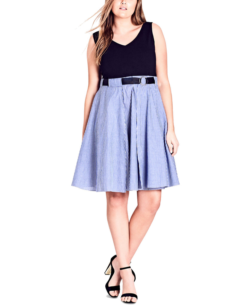 Women's Plus Trendy Contrast Fit & Flare Dress Online Warehouse Sale Women's Plus Trendy Contrast Fit & Flare Dress Online Warehouse Sale