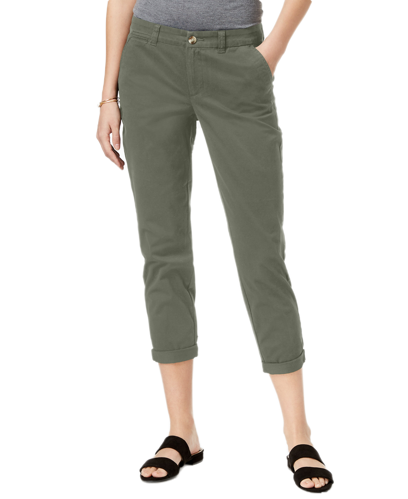 Maison Jules Women Slim Ankle Pants Dusty Olive