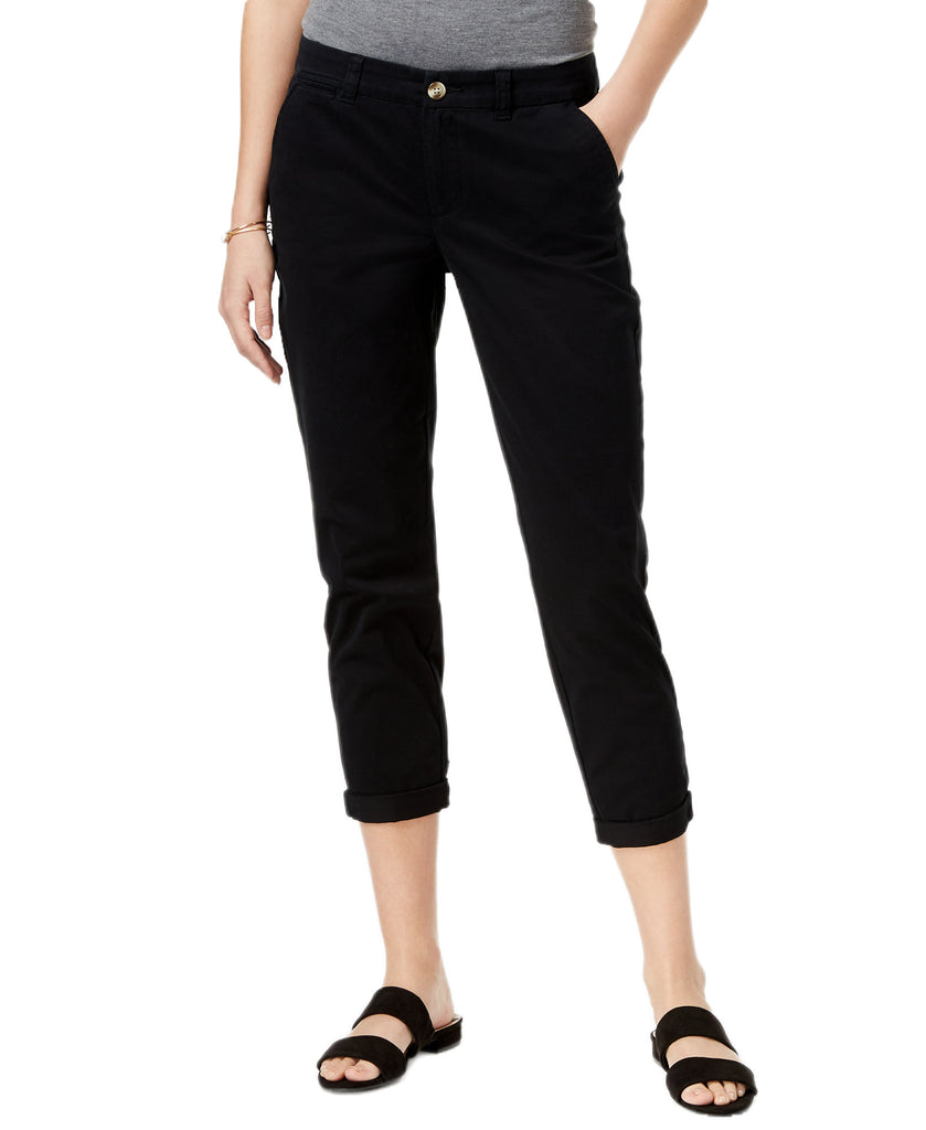 Maison Jules Women Slim Ankle Pants Deep Black