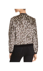 T Tahari Women Fatima Leopard Print Bomber Jacket