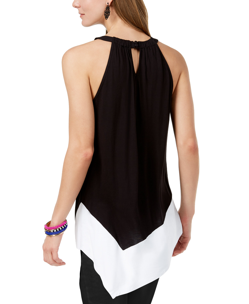 INC International Concepts Women Asymmetrical Keyhole Top