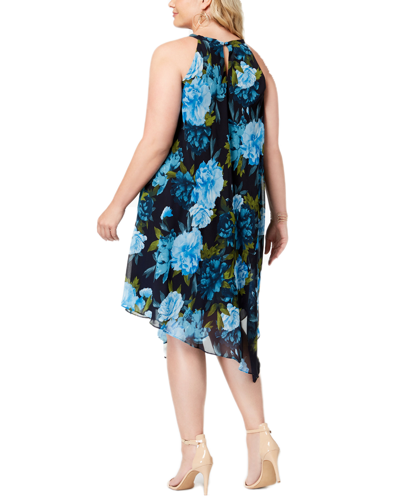 INC International Concepts Women Plus Printed Halter Midi Dress