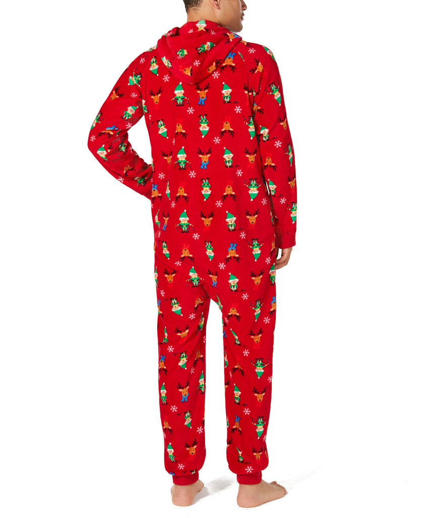 Family Pajamas Men Matching Mens Elf Hooded One Piece